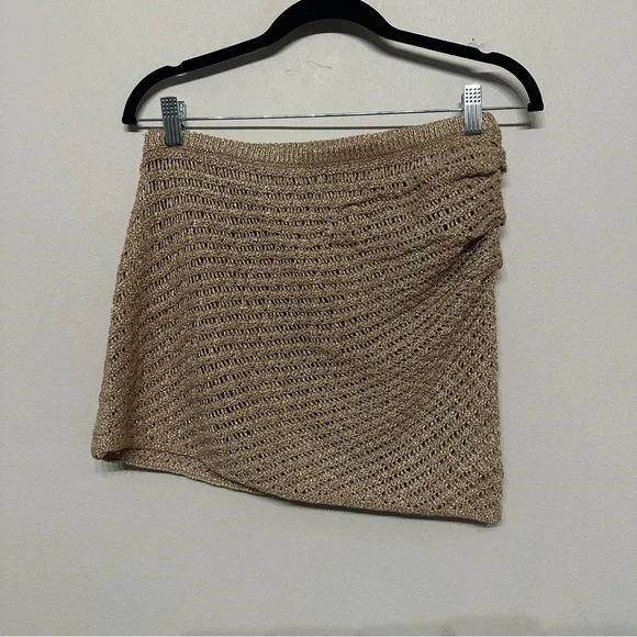 Meshki Waverly Metallic Knit Mini Skirt Large - Picture 4 of 10